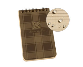 All Weather Top Spiral Notebook 3"x5" Plaid Brown