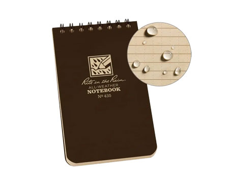 All Weather Spiral Notebook 3x5 Brown