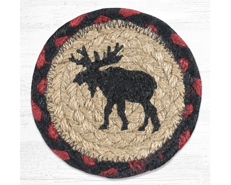 Black Moose Design Coaster Set
