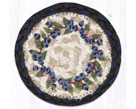 Set of 4 Braided Coasters in Blueberry Vine Design