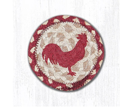 Red Rooster Design Braided Coasters 