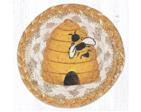 Set of 4 Coasters in Beehive Design