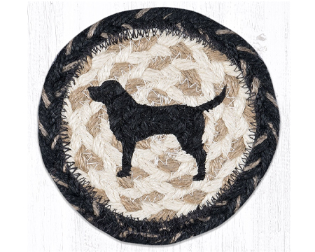 Set of 4 Braided Coasters in Black Lab Design