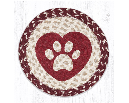 Braided Trivet - Heart Paw
