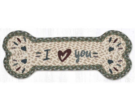 I Heart You Dog Bone Rug