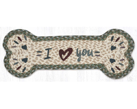 I Heart You Dog Bone Rug