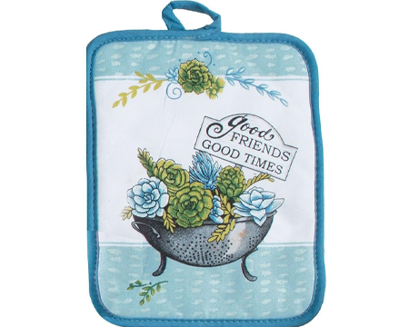 Good Friends Good Times Potholder