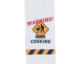 Hand Towel - Warning: Man Cooking