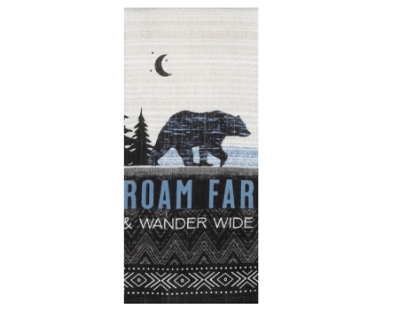 Hand Towel - Wildwoods Lodge Roaming Bear