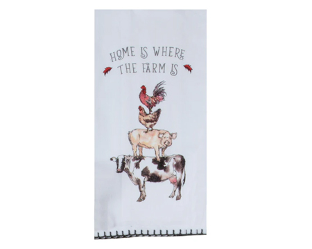 Flour Sack Towel - Home Is Where The Farm Is