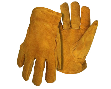 Men's Pile Lined Split Leather Driver Gloves - Medium