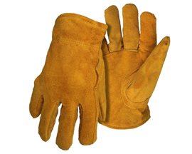Men's Pile Lined Split Leather Driver Gloves - Medium