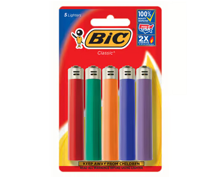 BIC® Classic Butane Lighter 5 Pack