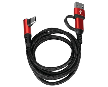 Performance Tool® 40 in. Braided Nylon Charging Cable - Black/Red