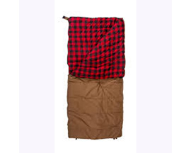 Stansport® Reversible Fleece Sleeping Bag - Tan w/ Red Plaid