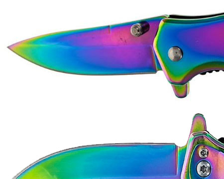 Stainless Steel Purple/Blue Knife