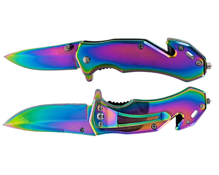 Stainless Steel Purple/Blue Knife