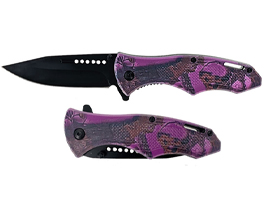Spring Assisted Knife - Purple Foliage