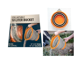 Collapsible Orange/Gray Bucket