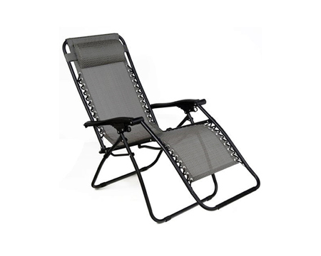 Living Accents® Multi-Position Gravity Folding Lounger - Grey