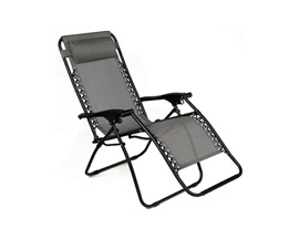 Living Accents® Multi-Position Gravity Folding Lounger - Grey