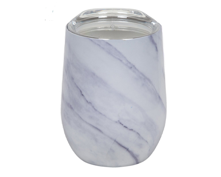 FIFTY/FIFTY® White & Gray Marble Color Wine Tumbler