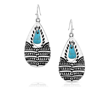 Montana Silversmiths® Etched Statement Turquoise Earrings