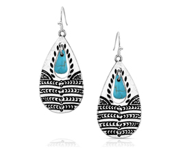 Montana Silversmiths® Etched Statement Turquoise Earrings
