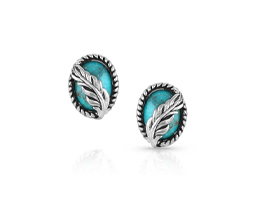 Montana Silversmiths® Worlds Feather Turquoise Earrings