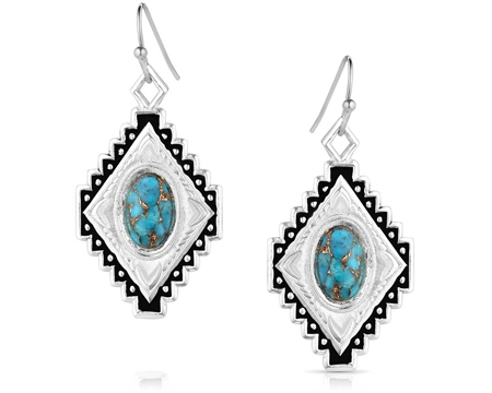 Montana Silversmiths® Aztec Diamond Turquoise Earrings