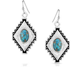 Montana Silversmiths® Aztec Diamond Turquoise Earrings
