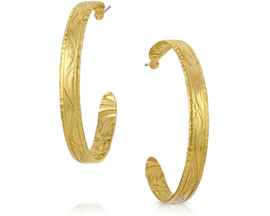 Montana Silversmiths® Timeless Treasure Chiseled Hoop Earrings