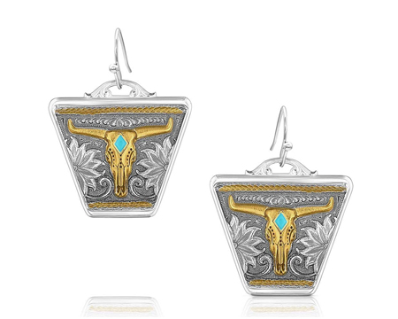 Montana Silversmiths® Meadow Majesty Steer Head Skull Earrings