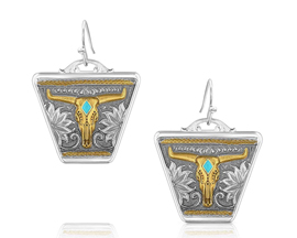Montana Silversmiths® Meadow Majesty Steer Head Skull Earrings