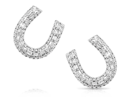Montana Silversmiths® Frosted Luck Horseshoe Earrings
