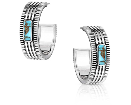 Montana Silversmiths® Turquoise Sky Hoop Earrings