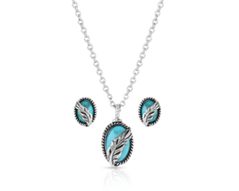 Montana Silversmiths® Worlds Feather Turquoise Jewelry Set 