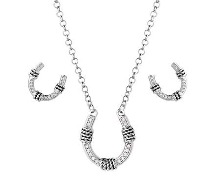 Montana Silversmiths® Roped Horseshoe Crystal Jewelry Set