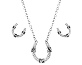 Montana Silversmiths® Roped Horseshoe Crystal Jewelry Set