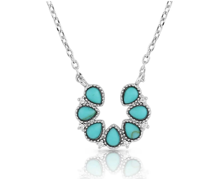 Montana Silversmiths® Lucky 7 Turquoise Horseshoe Necklace