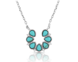 Montana Silversmiths® Lucky 7 Turquoise Horseshoe Necklace