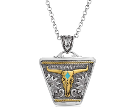 Montana Silversmiths® Retro Steer Head Skull Necklace