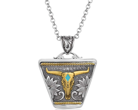Montana Silversmiths® Retro Steer Head Skull Necklace