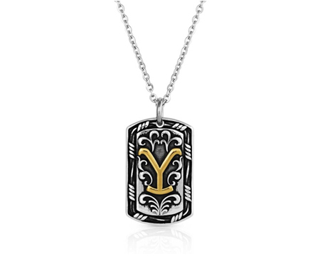 Montana Silversmiths® Yellowstone Strong Dog Tag Necklace