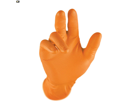 Disposable Nitrile Gloves - Orange XL
