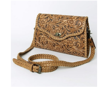 American Darling Hand Tooled Genuine Leather Western Purse