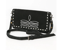 American Darling Black Bootstitched Crossbody Bag
