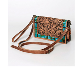 American Darling Genuine Leather Oval Canteen Handbag 