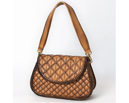 American Darling Genuine Leather Quilted Studded Handbag
