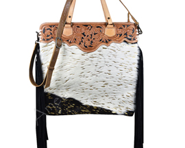 American Darling Hand Tooled Hair On Genuine Leather Handbag